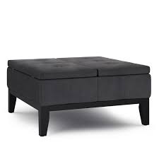 Shop for storage ottoman coffee table online at target. Simpli Home Dover 36 Faux Air Leather Square Coffee Table Ottoman In Black Axcot 235 Dbl