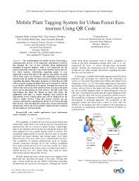 The system aims to support registered business or commercial. Pdf Mobile Plant Tagging System For Urban Forest Eco Tourism Using Qr Code