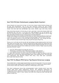 Soal dan pembahasan tes potensi skolastik tps utbk 2020 pdf pelaksanaan seleksi sbmptn 2020 dapat di download di kemendikbud dan rukimid. Doc Soal Tkd Ipdn Dan Pembahasan Lengkap Mudah Dipahami Alsa Audia Academia Edu