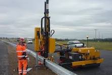 ORTECO hydraulic guardrail post pile driver - Pajot equipment