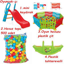 Toy Oyuncak Egitim Araclari Pilsan Cocuk Aktivite 4lu Oyun Grubu Kaydirak Park Seti Tahterevalli Kaydirak Oyun