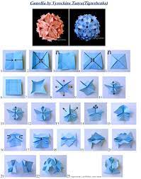 Kusudama Camellia Folding Instructions Origami Instruction Paper Crafts Origami Origami Diagrams Origami Design
