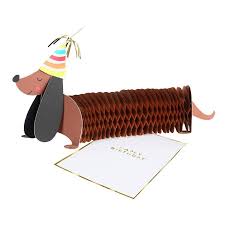 Honeycomb Sausage Dog Card Meri Meri Dog Birthday Card Dog Cards Handmade Dachshund Party