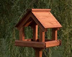 Triple Bird Table In 2020 Wooden Bird Feeders Bird Tables Bird Feeder Stands