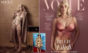 When billie eilish's june cover 'british vogue' hit the stands, revealing a drastic change in style that deviated from what billie stans were used to, a massive fence was. Billie Eilish Admits She Feels More Like A Woman With Blonde Hair In Stunning British Vogue Shoot Daily Mail Online