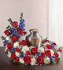 Patriotic 1 800 Flowers Com Funeral Flower Arrangements Flower Urn Funeral Floral Arrangements