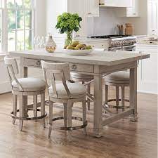 The padded, foam filled seats and backrests cushion your body with a luxurious level of comfort. Barclay Butera Malibu 5 Piece Counter Height Pub Dining Set With Cliffside Stools Belfort Furniture Pub Table And Stool Sets