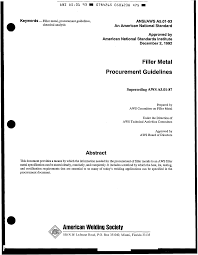 Aws A5 01 Filler Metal Procurement Guidelines