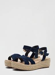 Wide Fit Navy Reenie Wedge Sandals Dorothy Perkins Uk