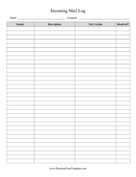 / having a diverse library is crucial, and fre. Incoming Mail Log Template