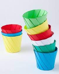Origami Cups That Fold Open Into A Plate Origami Cup Paper Crafts Origami Origami Design