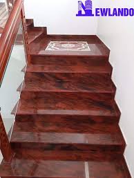 Mẫu cầu thang ốp đá Granite Đỏ sa mạc MT-DCT001 | Vật liệu xây dựng  Newlando.vn