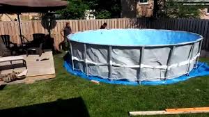Ground Prep And Intex Ultra Frame Pool Installation Youtube
