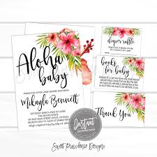 Aloha Baby Shower Baby Shower Invitation Kit Tropical Baby Shower Invitation Botanical Watercolor Invitation Editable Instant Access Sweet Providence Designs