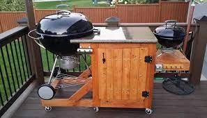 Outdoor kitchen weber charcoal grill. Hanging A Weber Kettle The Bbq Brethren Forums Weber Grill Table Diy Bbq Table Weber Grill Table