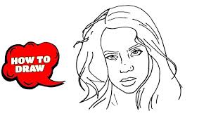 How To Draw Billie Eilish Billie Eilish Drawing Tutorial Easy Step B In 2020 Drawing For Beginners Step By Step Drawing Drawing Tutorial