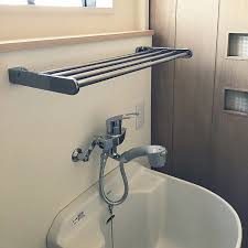 ikea ステンレスの棚 スロップシンク バス トイレのインテリア実例 2019 06 17 08 08 29 roomclip ルームクリップ シンク シンク収納 造作 洗面台