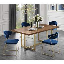Free shipping on orders over $35 House In A Box Dining Table Set Walnut Oak Kitchen Dining Desk With 4 Chairs Home Garden Store Home Kitchen