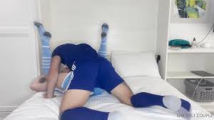 Gorgeous Blonde Futbol Boys Play on the Bed - Monstercockland