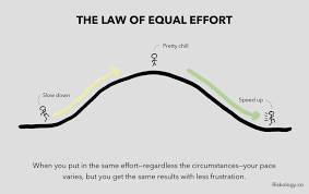 The use of physical or mental energy to do something; Law Of Equal Effort Do Big Things Without Burning Out