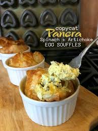 Melt the butter in a small saucepan over medium heat. Copycat Panera Spinach And Artichoke Egg Souffles