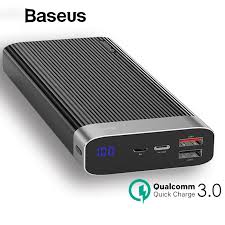 Baseus Power Bank 20000mah Usb Type C Pdqc3 0 Quick Charger Led Display Battery For Mobile Phone External Powerbank External Battery Pack Battery Pack Charger