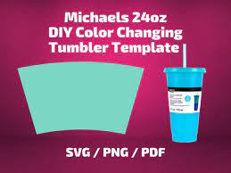 Michaels 24oz Diy Color Changing Tumbler By Artminds Template Etsy Tumbler Svg Files For Cricut Templates