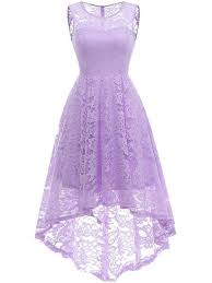 Laceshe Women S Lace Sleeveless Hi Lo Cocktail Formal Swing Dress Vestidos Violetas Ropa Hermosa Vestidos Morados Cortos