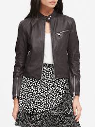 Leather Biker Jacket Banana Republic In 2020 Faux Leather Jacket Women Leather Biker Jacket Vegan Leather Jacket