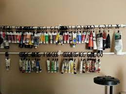 Here S A Variation That My Friend Did Of My Paint Tube Storage Solution I Used An Over The Door Tow Art Studio At Home Art Studio Storage Art Supplies Storage
