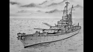 How to draw sailing ship easy. How To Draw A Wwii Battleship Uss Missouri Youtube