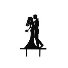Hochzeit feiern steht in deutschland noch immer hoch im kurs. Cake Topper Brautpaar Hochzeit Parchen Kussend Schwarz