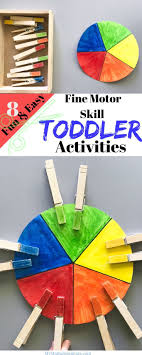 8 Fun Easy Fine Motor Skill Activities For Toddlers A Bonus Threading Activi Fine Motor Activities For Kids Toddler Activities Toddler Fine Motor Activities