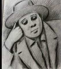 Ball and chain drawing with ink and markers