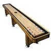 Although a few people play it with five pins, a shuffleboard bowling game typically requires 10 pins. 1