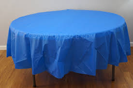 Large 96 Round Plastic Tablecloth In Royal Blue