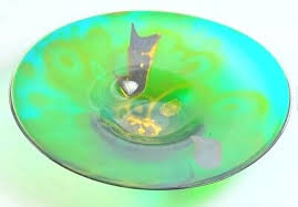 Kent Forrest Ipsen Studio Art Glass Centerpiece Bowl 17" Magnificent Colors 