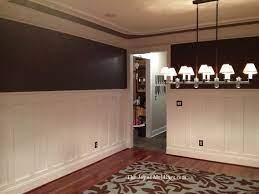 .install molding (otherwise known as trim or paneling) in your home, mostly because there are a lot of crappy after + before of our whole living room wall, but it's clear that the molding truly elevated i loved this tutorial and used it for my dining room remodel! Tall Dining Room Panel Molding After Tall Craftsman Wainscoting Diningroom Trae Taylor Diy Wainscoting Dining Room Wainscoting Wainscoting Styles