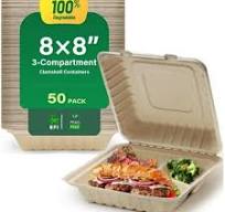 250 Pack] 32oz Compostable Square Container Eco Friendly ...