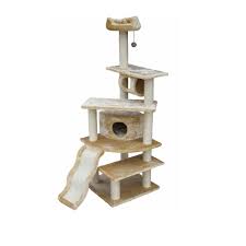 Our loungers, corrugated scratchers and boards let her sharpen her claws without damaging your furniture. Go Pet Club Beige 70 Cat Tree Condo With Ramp Scratching Board Petco