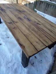 Primitive Distressed Burnt Golden Oak Dark Walnut Stained Etsy Dining Table Table Build A Table