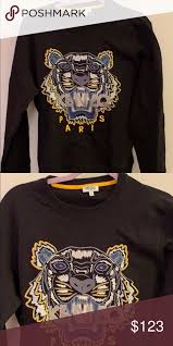 Black And Yellow Sweater Kenzo Men S Yellow And Black Tiger Sweatshirt Tiger Sweatshirt Kenzo Sweater Sweatshirts