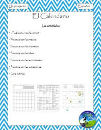 This Is Great Spanish 1 Project For Students Practicing Days Months Numbers Seasons And Monthly Activi Elementary Spanish Teaching Spanish Spanish Resources