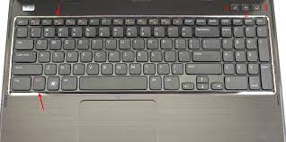 Usually on laptops you have 2 color text on some buttons and one should say scrl or something similar to scroll lock, and it shouldn't be whte. 12 04 Dell Inspiron N5110 Keyboard Touchpad Ask Ubuntu