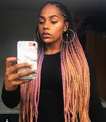 Black And Brown Ombre Braids Peach Pink Candy Ombre Braids Hair From Catfacehair Natural Hair Protective Style Ghana Braids Hairstyles Hair Styles Cool Braid Hairstyles
