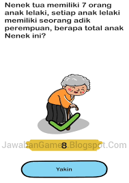 Check spelling or type a new query. Brain Out Level 147 Nenek Tua Memiliki 7 Orang Anak Lelaki Setiap Anak Lelaki Memiliki Seorang Adik Perempuan Berapa Total Anak Nenek Ini Terbaru 2021