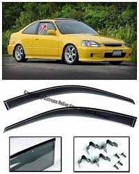 Amazon Com For 96 00 Honda Civic Coupe Hatchback Models Smoke Tinted Clip On Jdm Style Side Window Visors Rain Gua Honda Civic Coupe Civic Coupe Honda Civic