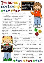 Adjectives With Ed And Ing English Esl Worksheets For Distance Learning And Physical Classrooms In 2020 Adjectives Exercises Adjectives English Teaching Materials