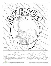 Africa Worksheet Education Com Africa Craft Coloring Pages Africa Art