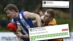 Our afl multi expert dives into the stats to find multiple small value selections that can be used in a big value multi during the 2021 afl premiership season. Punter S 51 Leg Multi Bet Falls Agonisingly Short 7news